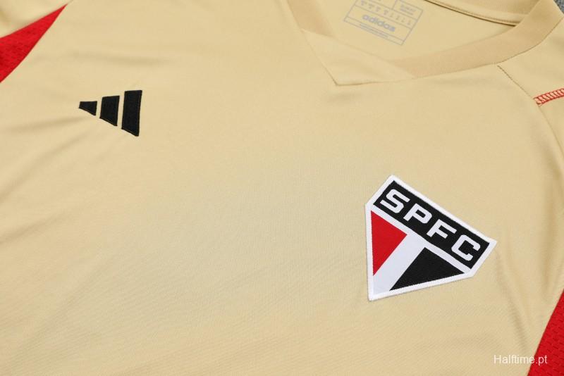 23-24 Sao Paulo Beige Short Sleeve Jersey+Shorts