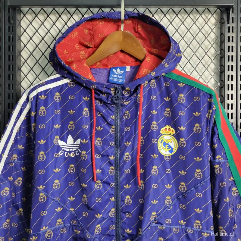 23-24 Real MadridxGUCCI Navy Windbreaker