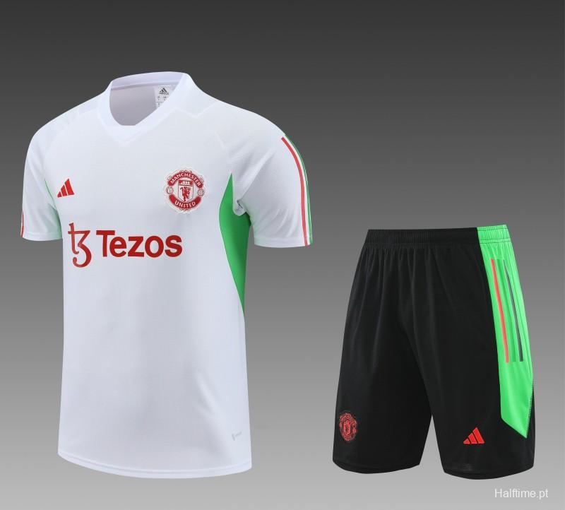 23 24 Manchester United White Short Sleeve+Shorts