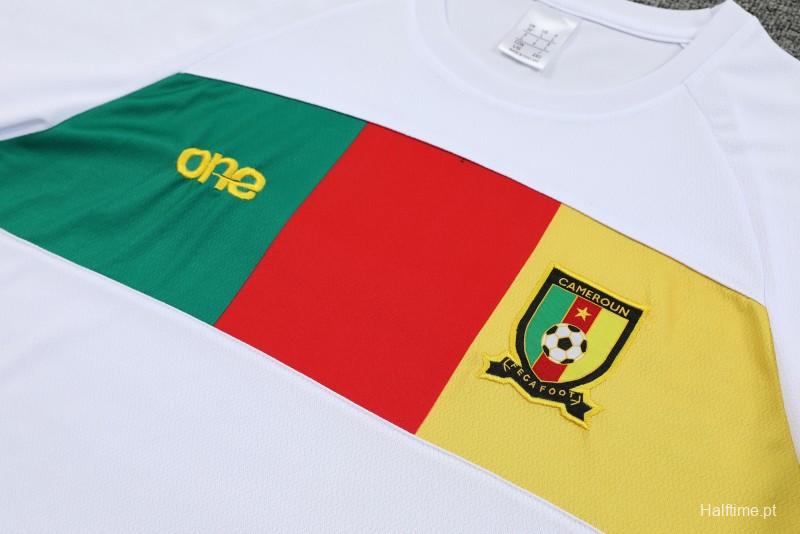 2023 Cameroon White Short Sleeve+Shorts