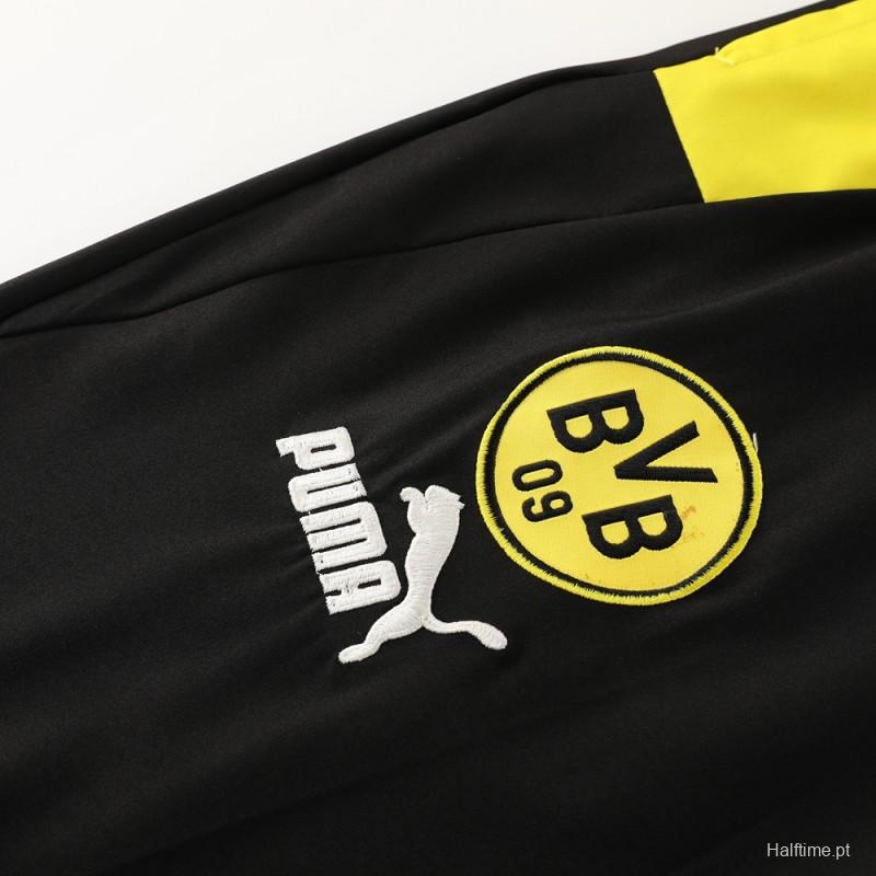 23/24 Borussia Dortmund Black/Yellow Half Zipper Windbreaker Jacket+Pants