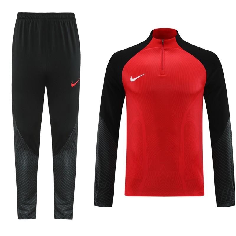 2024 Nike Red/Black Half Zipper Jacket+Pants