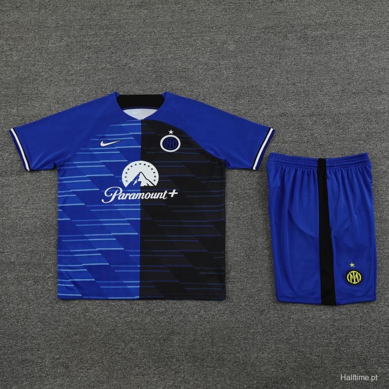 23/24 Inter Milan Blue Training Short Sleeve Jersey+Pants