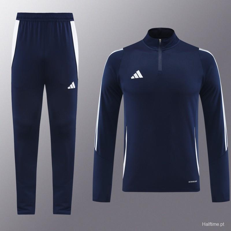 2024 Adidas Navy Half Zipper Jacket+Pants