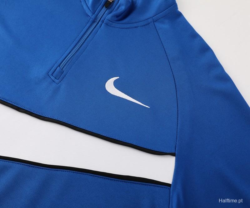 2024 Nike Blue/White Half Zipper Jacket+Pants