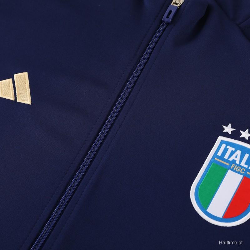 2024 Italy Navy Full Zipper Jacket +Long Pants