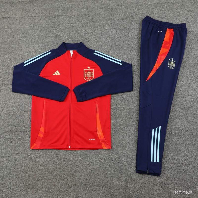 2024 Spian Red/Navy Full Zipper Jacket +Long Pants