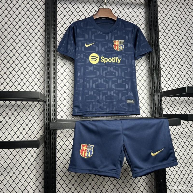 24/25 Kids Barcelona Away Navy Jersey