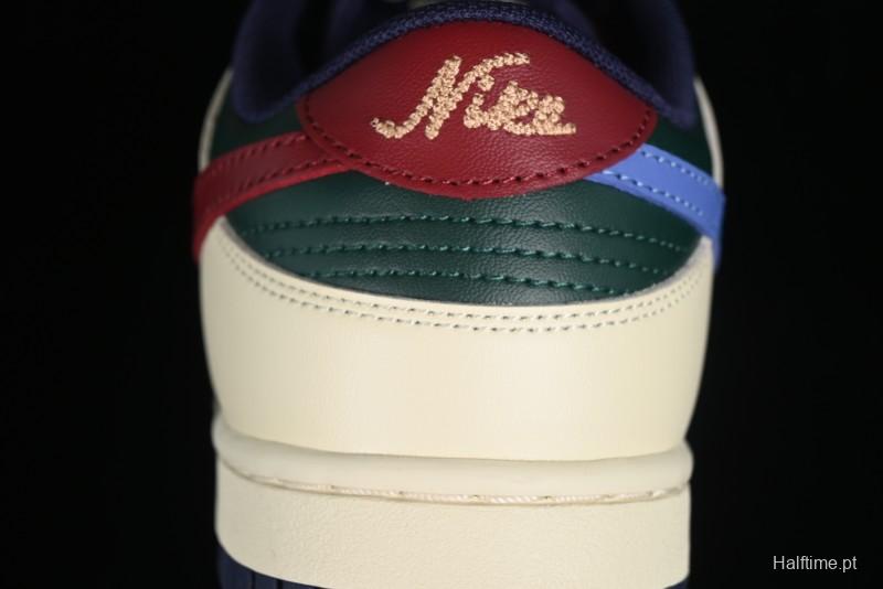 Nike SB Dunk Low Retro Skateboarding Shoes with Gorge Green and Red Swoosh Design - FV8106-361