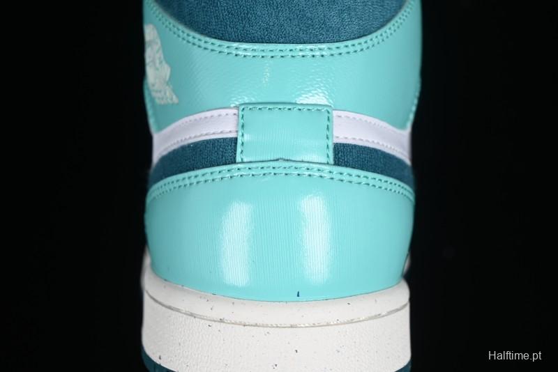 Nike Air Jordan 1 Mid "Bleached Turquoise" Casual Sneakers - DZ3745-300