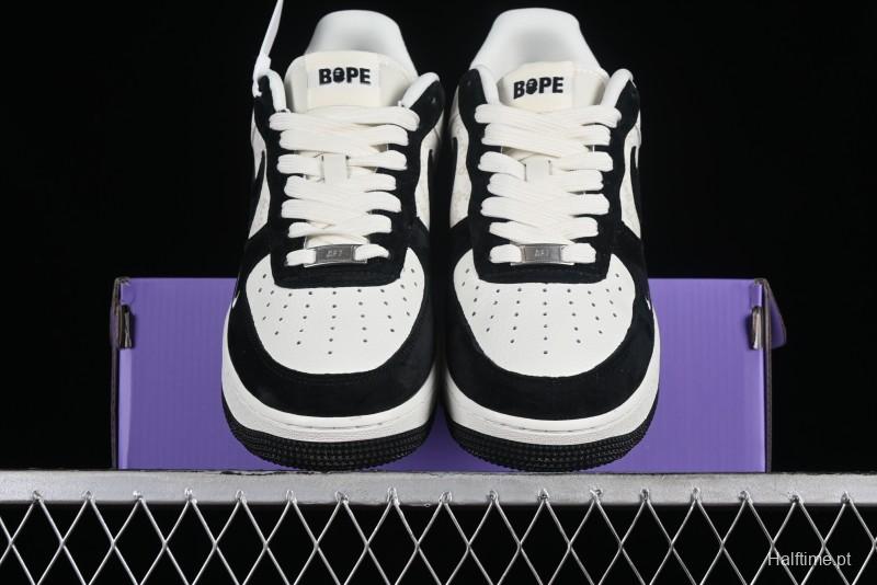 Nike Air Force 1 '07 Low BAPE Collaboration - White Black Camo Casual Sneakers - BA8806-845