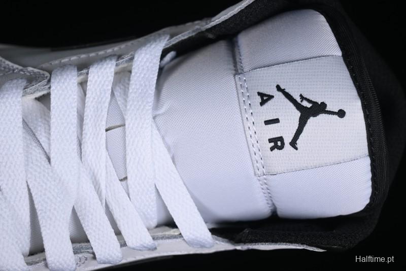 Nike Air Jordan 1 Mid AJ1 White Black Mid-Top Casual Sneakers - DQ8426-132