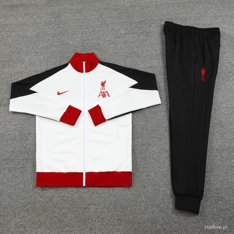 24/25 Liverpool White Full Zipper Jacket +Long Pants