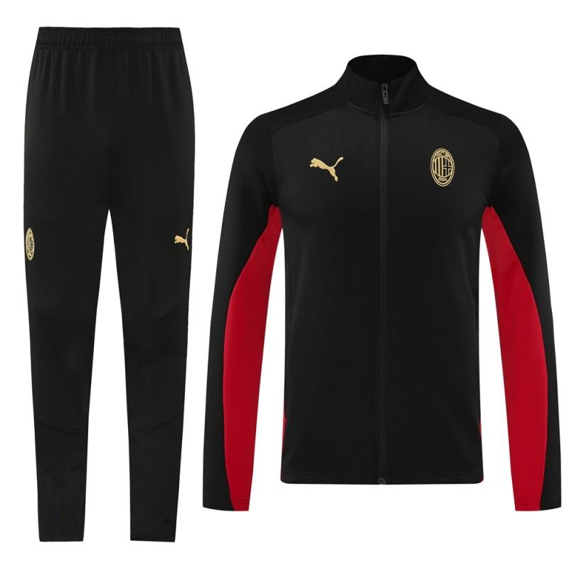 24/25 AC Milan Black/Red Full Zipper Jacket +Long Pants