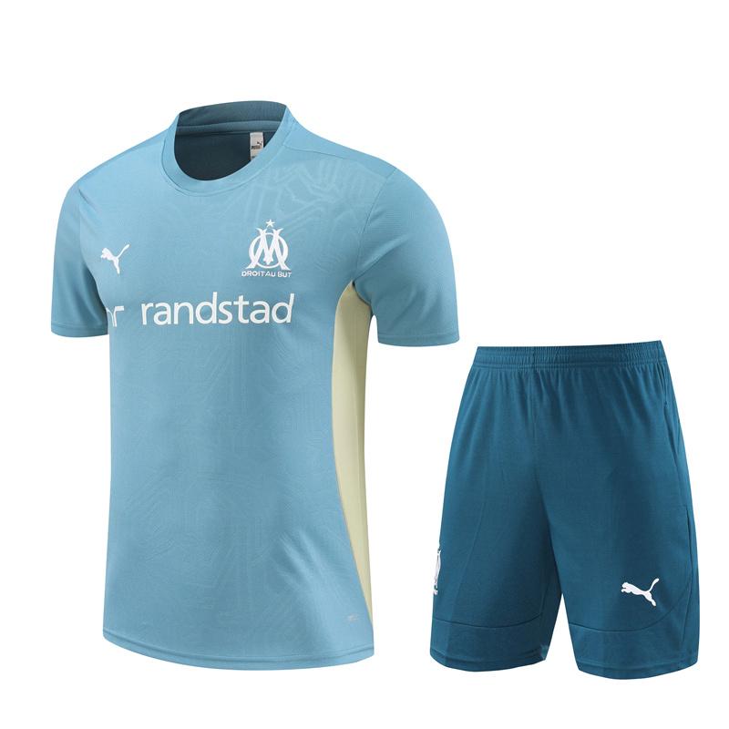 24/25 Olympique Marseille Blue Short Sleeve Jersey+Shorts