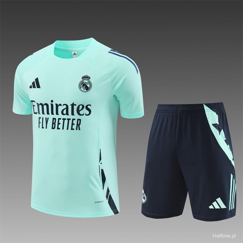 24/25 Real Madrid Lake Blue Short Sleeve Jersey+Shorts