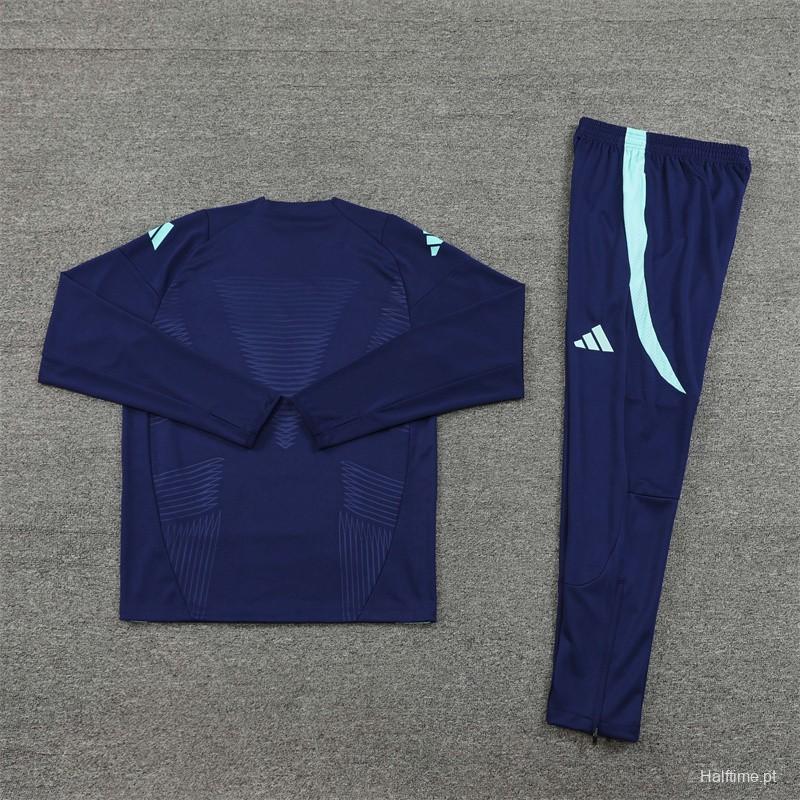 24/25 Arsenal Blue Half Zipper Jacket+Long Pants