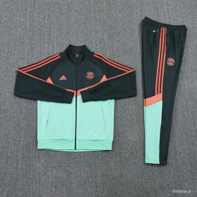 24/25 Bayern Munich Black/Green Full Zipper Jacket +Long Pants