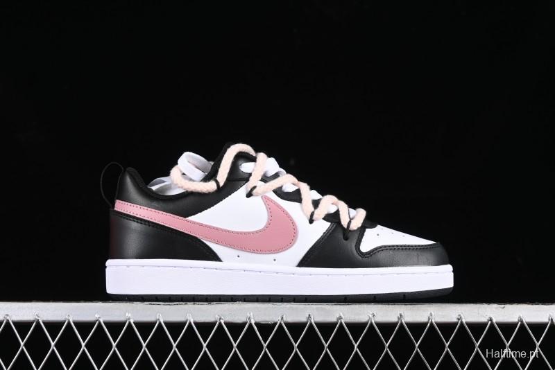 Nike Court Borough Low 2 Retro Casual Sneakers in Dark Pink and Black - BQ5448-115