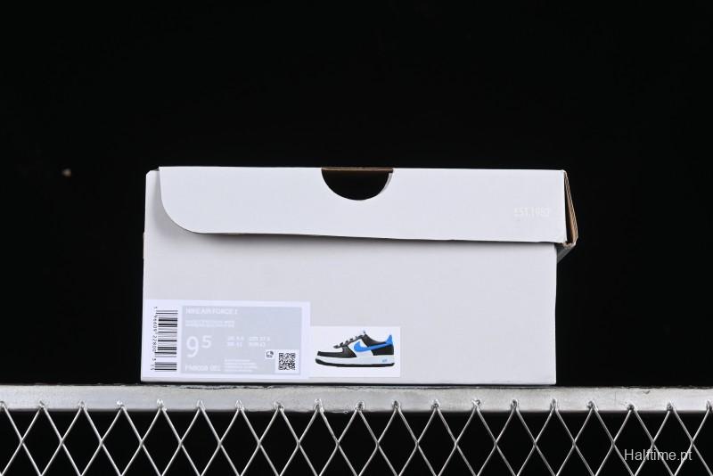 Nike Air Force 1 '07 Low White Black Blue Color Block Casual Sneakers - FN8008-001