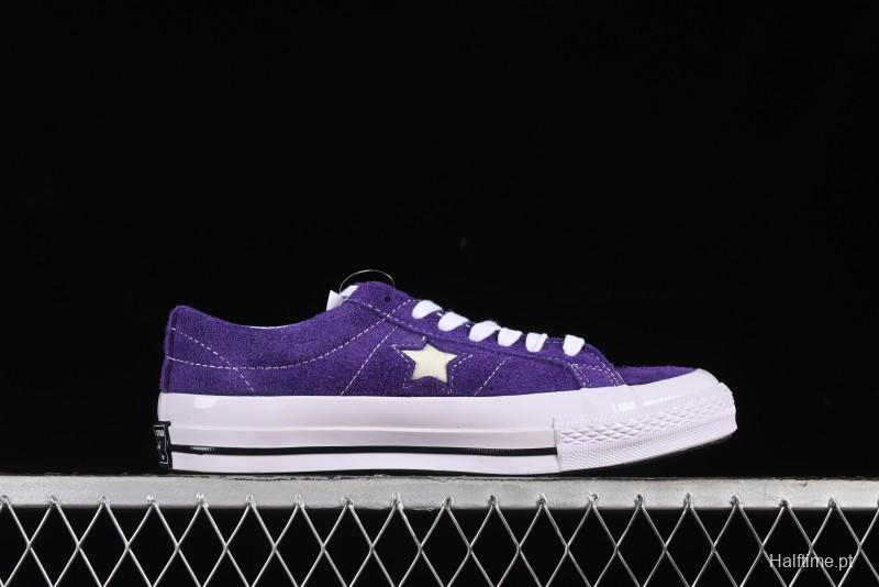 Converse One Star Retro Low-Top Skate Shoes in Purple Suede - 171586C