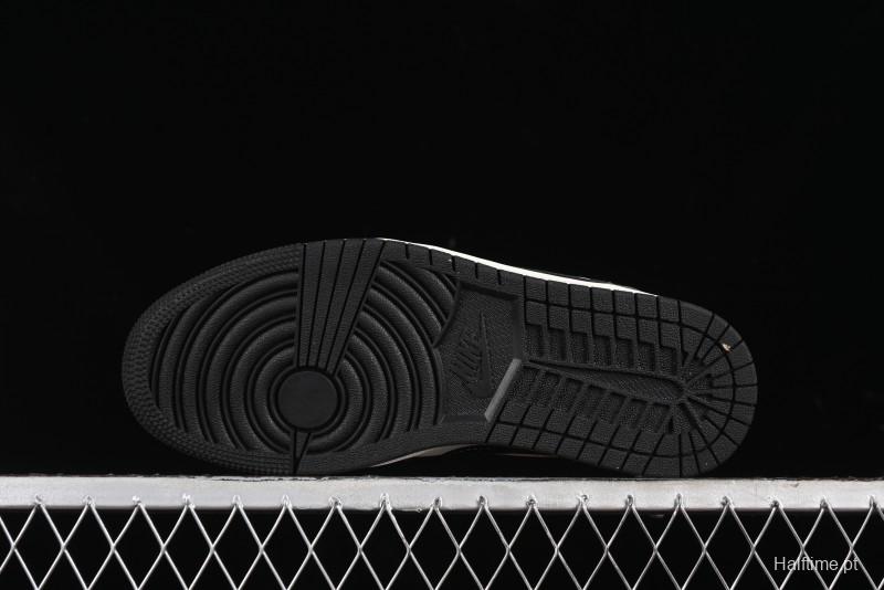 Nike Air Jordan 1 Low Retro Basketball Shoes - Black Velvet Pig Collaboration Custom Design - SJ9950-016