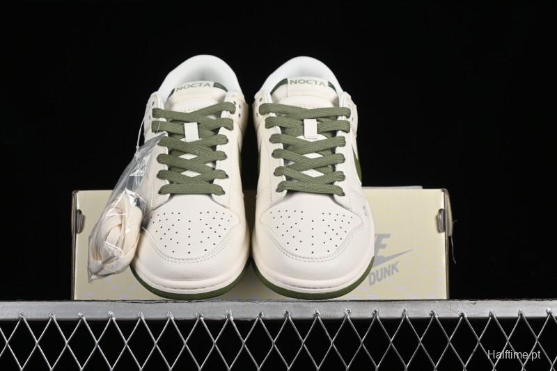 Nike SB Dunk Low NOCTA Anniversary Customized Low-Top Casual Sneakers with White and Green Swoosh - DQ1098-388