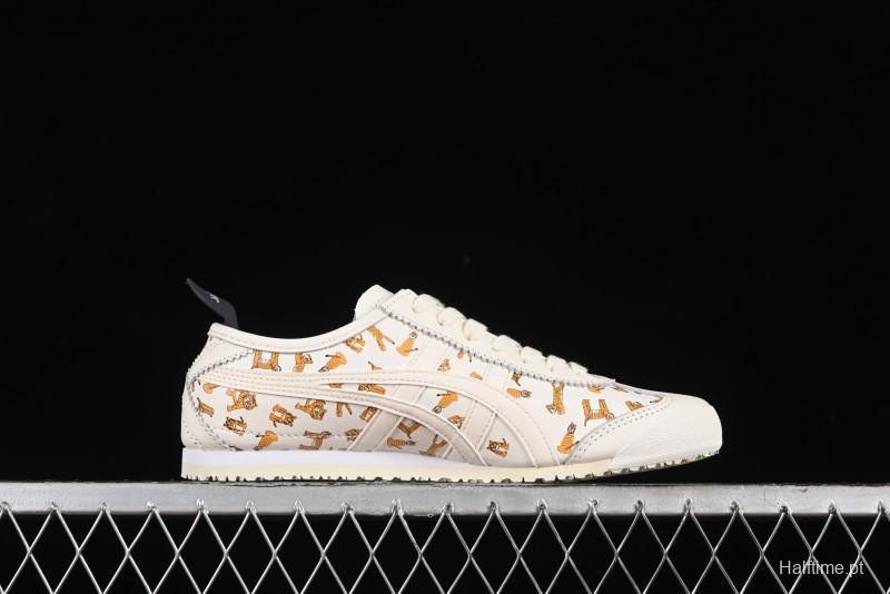 Onitsuka Tiger Mexico 66 Low-Top Leisure Running Shoes with Full-Grain Leather Upper - 1183B785-100