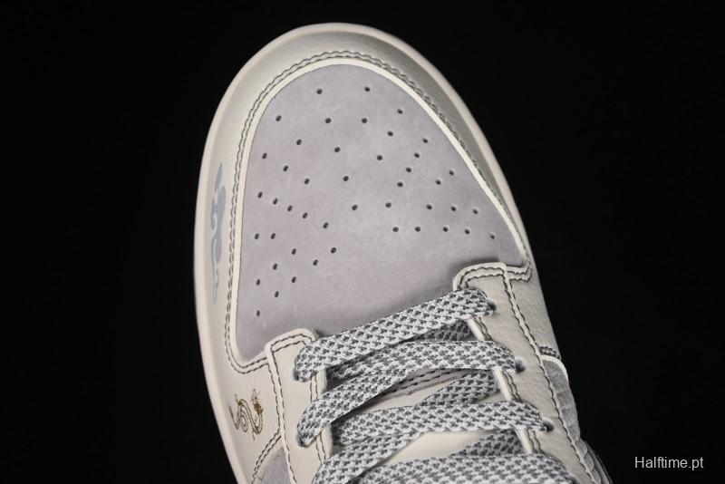 Nike SB Dunk Low Black Wukong Series - Light Gray Swoosh Anniversary Custom Low-Top Casual Skate Shoes - SJ1098-013