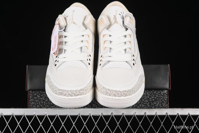 Nike Air Jordan 3 Retro Cactus Jack Collaboration High-Top Basketball Shoes with Soft Napa Leather and Visible Air Cushion - 136064-668