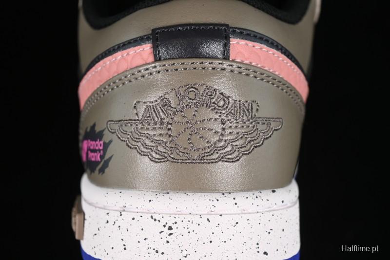 Nike Air Jordan 1 Low Retro Basketball Shoes with Panda Mischief Pioneer Knight Design - 553558-154