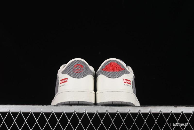 Nike Travis Scott x Fragment Design x Air Jordan 1 Low OG SP AJ1 Supreme Balenciaga Collaboration - JH6088-6