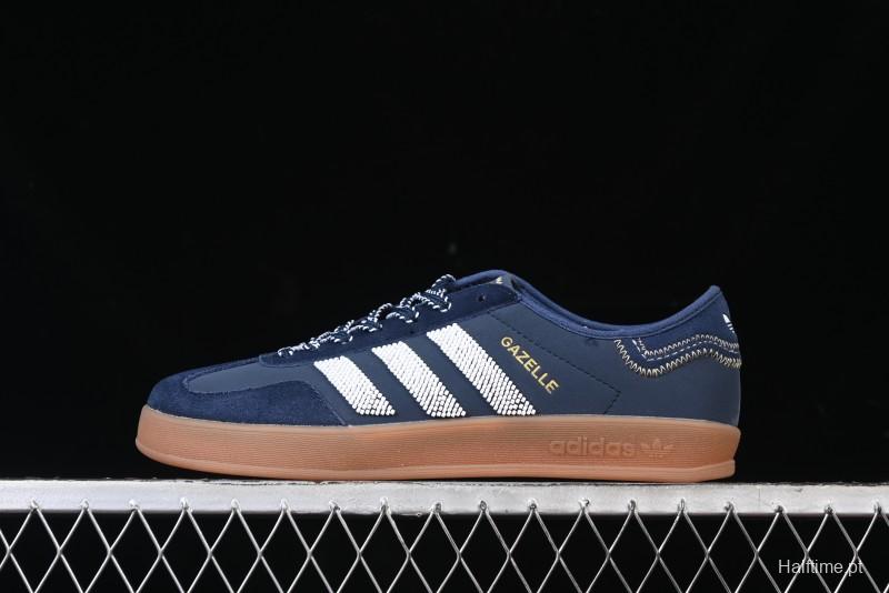 Adidas Clot x Originals Gazelle Indoor Retro Casual Slip-Resistant Wear-Resistant Low-Top Sneakers - IH3725