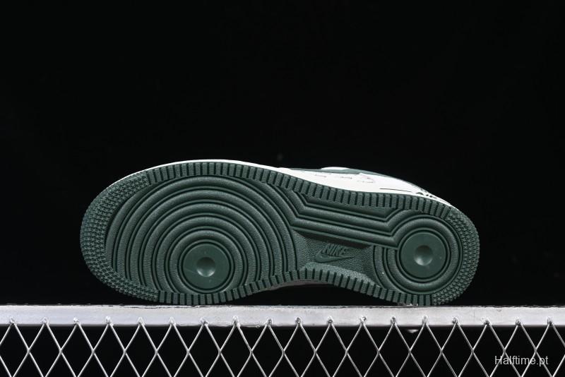 Nike Air Force 1 '07 Low Stussy Collaboration Green Suede Swoosh Low-Top Casual Sneakers - CH6336-511
