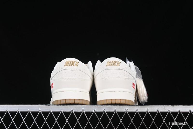 Nike SB Dunk Low Supreme Collaboration Two-Tone Khaki Anniversary High-End Custom Low-Top Casual Skate Shoes - BB8675-111