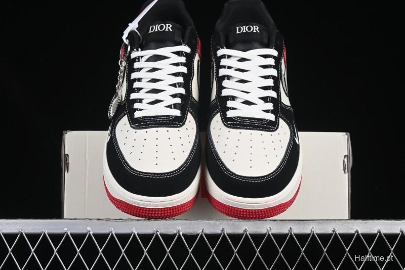 Nike Air Force 1'07 Low Dior Collaboration Red Black Zebra Print Casual Sneakers - KK1988-066