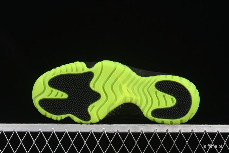 Nike Air Jordan 11 Retro CT8012-003 Basketball Shoes in Black & Guacamole Green