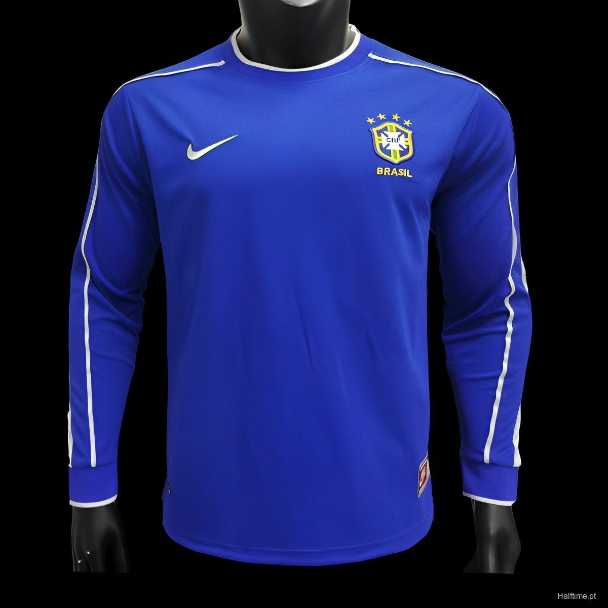 Retro 1998 Brazil Away Long Sleeve Jersey